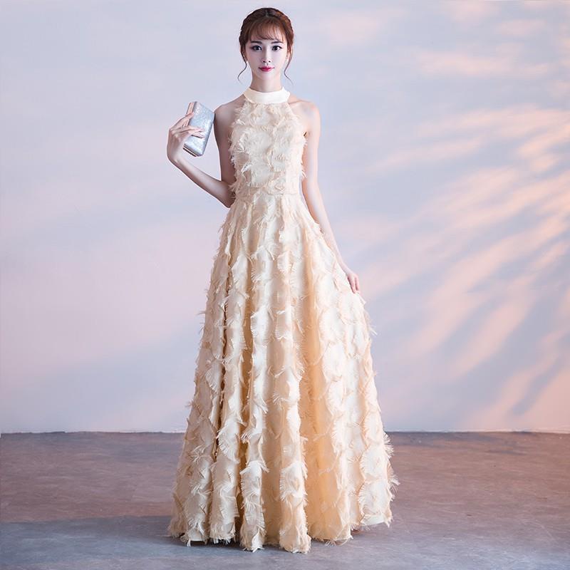 Gaun malam rok baru versi Korea panjang pengiring pengantin pesta perjamuan tuan rumah gaun dewasa