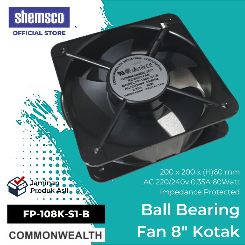AC 220v 240v 20cm 8inch Ball Bearing Axial Fan 200mm 60mm Kipas Commonwealth