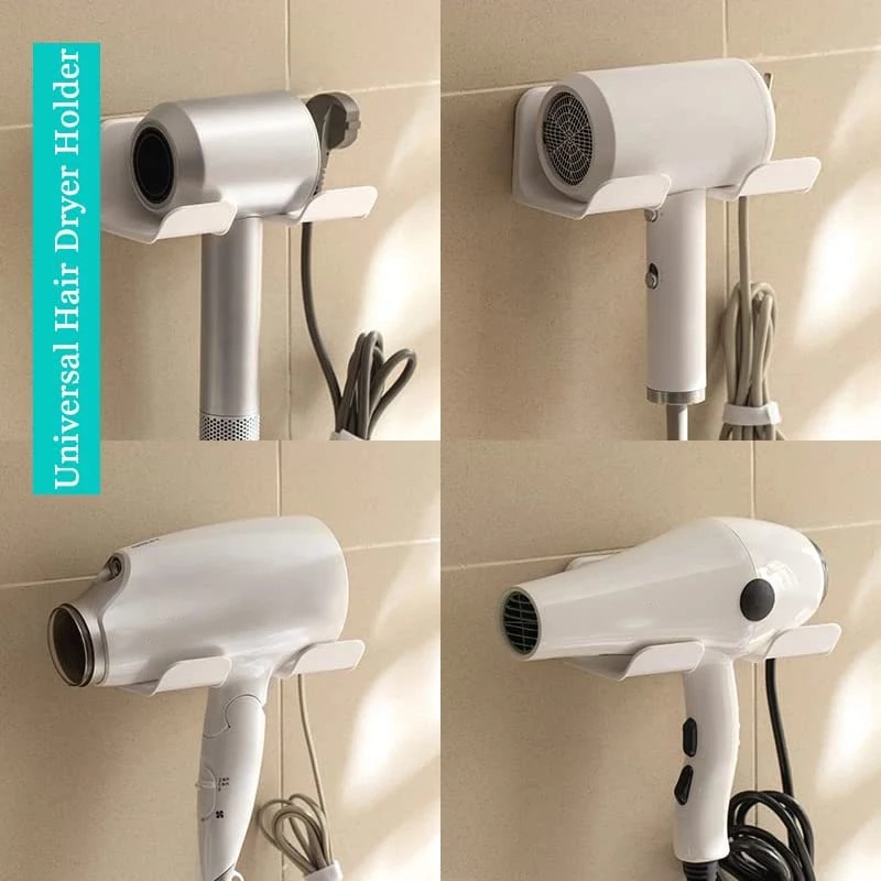 Rak Penyimpanan Hair Dryer Model Tempel Dinding Untuk Kamar Mandi