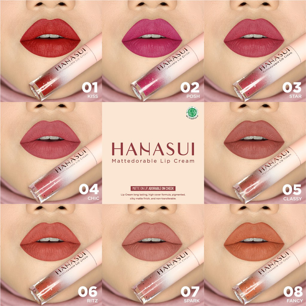 Hanasui Mattedorable Lip Cream BOba | Matte Dorable LipCream bibir & blush on|lip and cheek-4