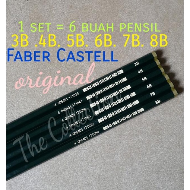 

✯ READY ATK0235FC Paket isi 6 Pro Pensil 8B 7B 6B 5B 4B 3B Sketsa Faber ☚