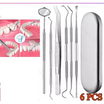 peralatan dental Pembersih kotoran karang gigi dengan Cermin 6pcs GG03