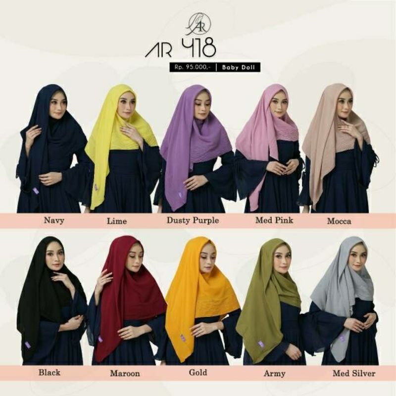 AR 418 hijab/jilbab/kerudung/pashmina plisket jumbo syari murah branded by arrafi