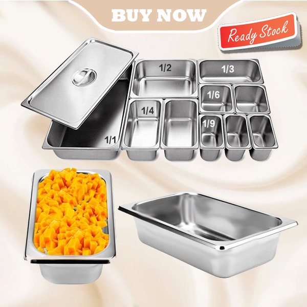 Food pan prasmanan Stainless ukuran 1/9 tinggi 10CM / Wadah Stainless