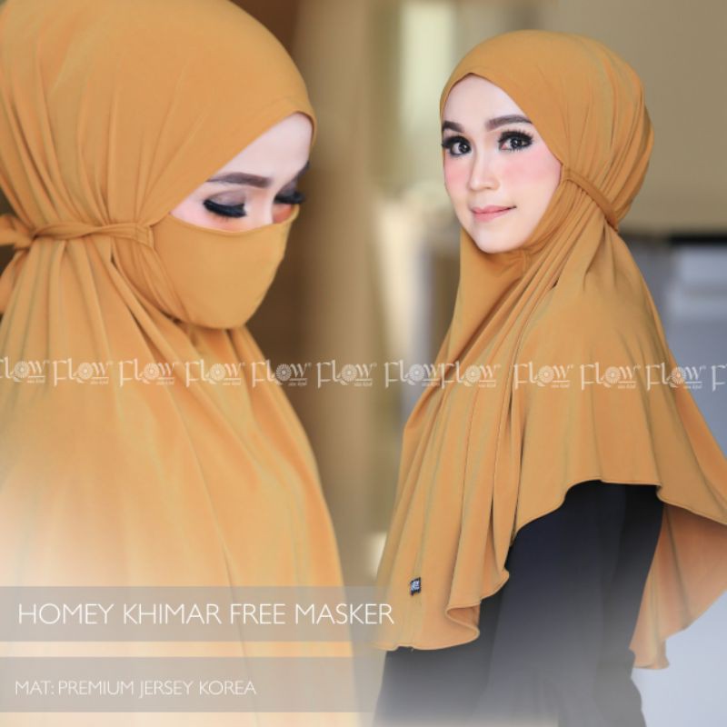 (((ORIGINAL FLOW))) Hijab instan HOMEY KHIMAR (free masker)