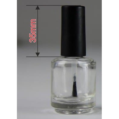 Botol Kutek Kosong 15ml dan 14ml Empty Nail Polish Bottle Tutup Hitam Biasa