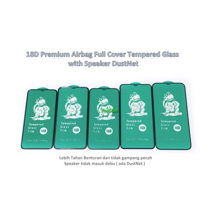 Iphone 12 PRO / 12 PRO MAX 18D AirBag DustNet Full Cover Tempered Glass