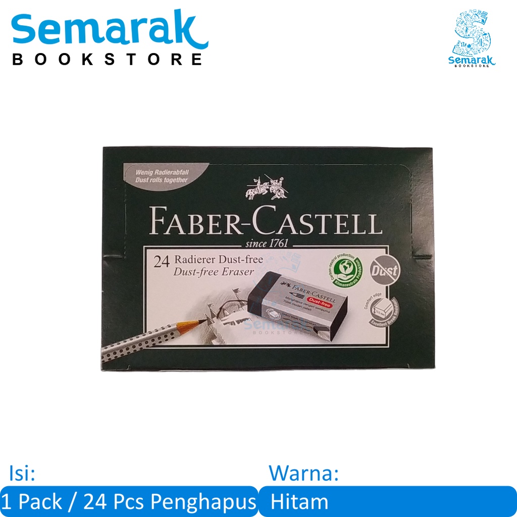 

Faber Castell Eraser Dust-Free 187999 Penghapus Besar - Hitam [1 Pack / 24 Pcs]