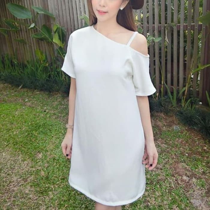 mini dress scuba putih