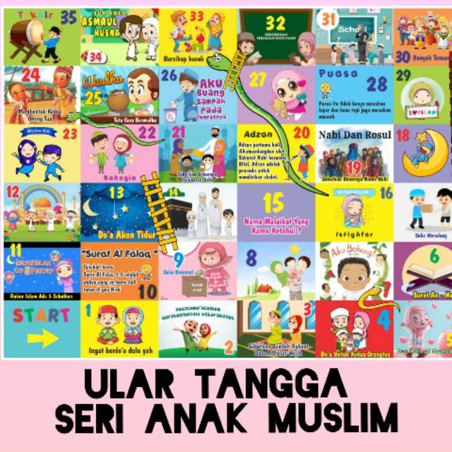 Ular tangga jumbo seri anak soleh/muslim 2mx1,5m