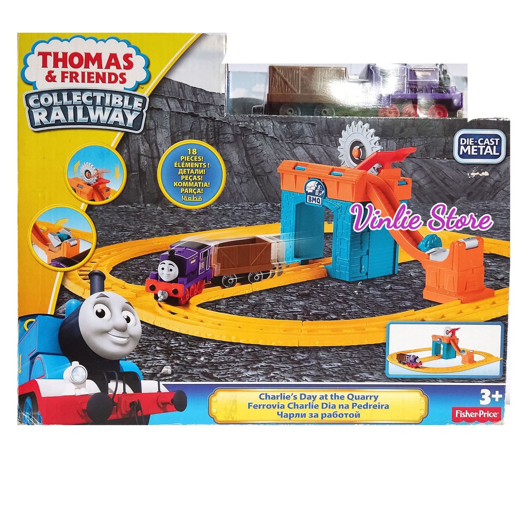 TRACK THOMAS AND FRIENDS COLLECTIBLE RAILWAY CHARLIE'S DAY AT THE QUARRY  jalanan kereta thomas