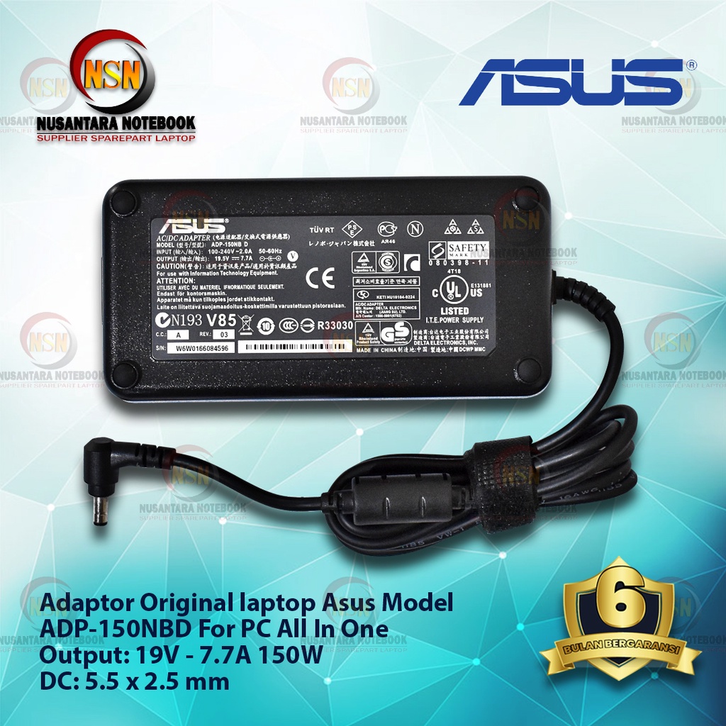 Adaptor Charger Original Asus 19V - 7.7A DC 5.5*2.5 mm PC All In One