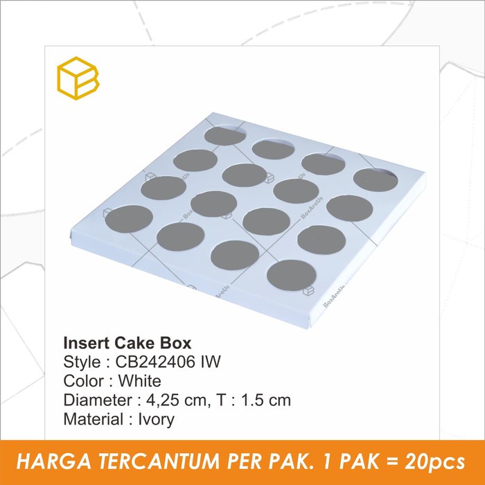 Insert Cake Box Insert Mini Cupcake | CB242406 Insert White