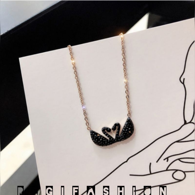 Kalung Wanita Korea SWAN Angsa Kembar Bahan Dari Titanium Asli  Import Kalung Wanita Terbaru