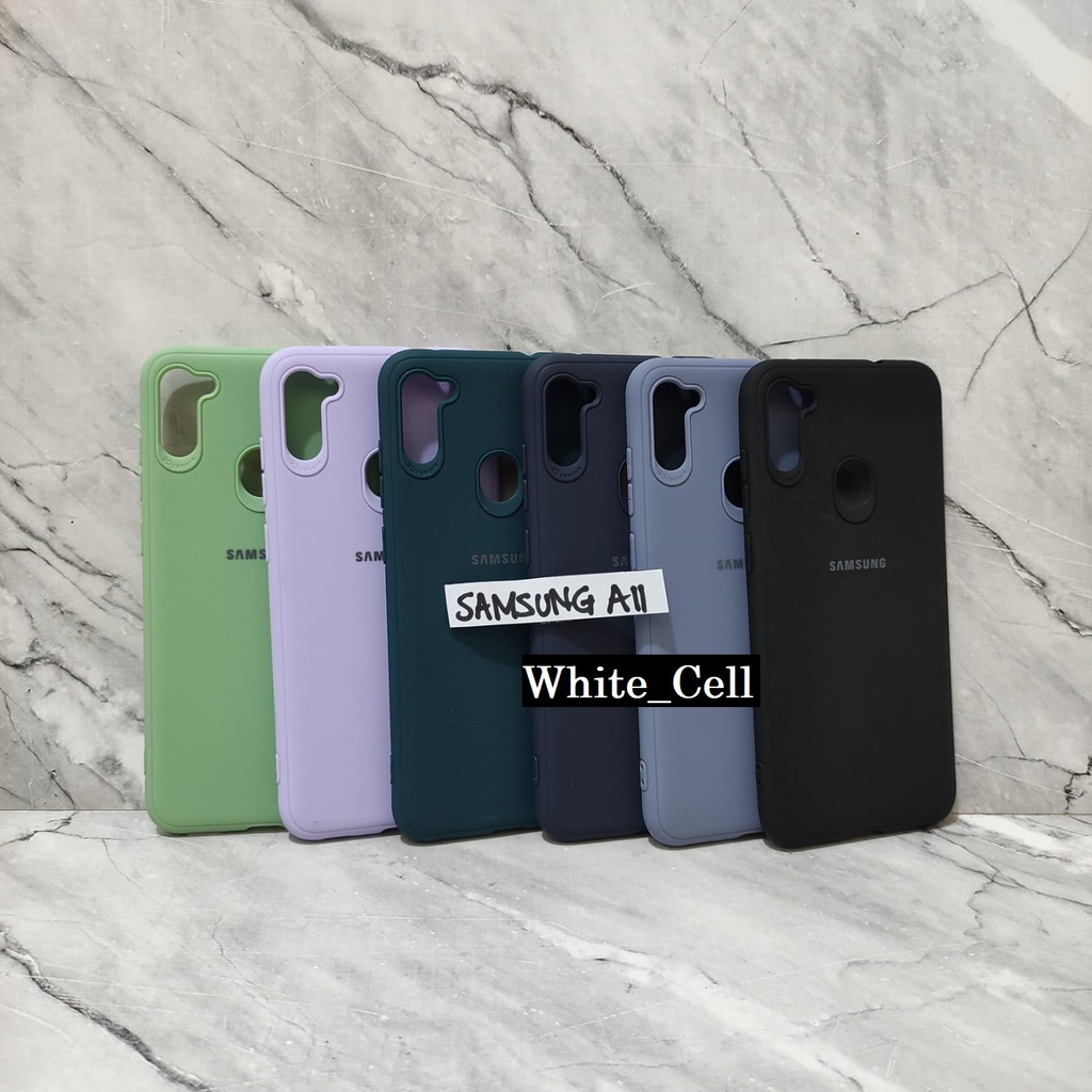 Samsung A03 Core A20 A02S A51 A71 A11 M11 A12 A50 A50S A30S Soft Case Candy Warna Warni Macaron Protector 3D Camera Logo Silicon White_Cell