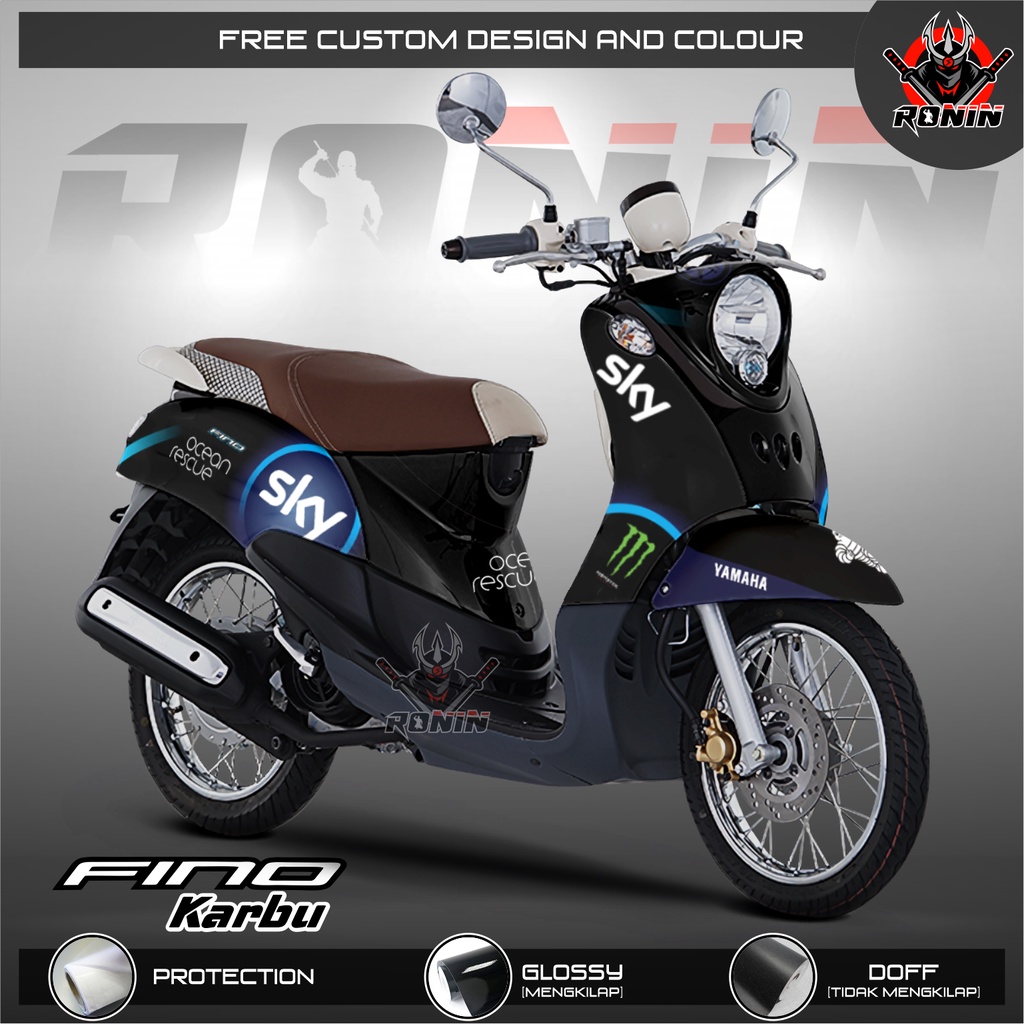 Sticker Decal Full Body Fino Karbu Fino Lama Motif SKY Ocean