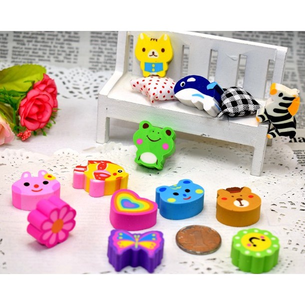 

TKB Cartoon Eraser / with/out Pencil Hole/Penghapus binatang lucu isi 3pcs