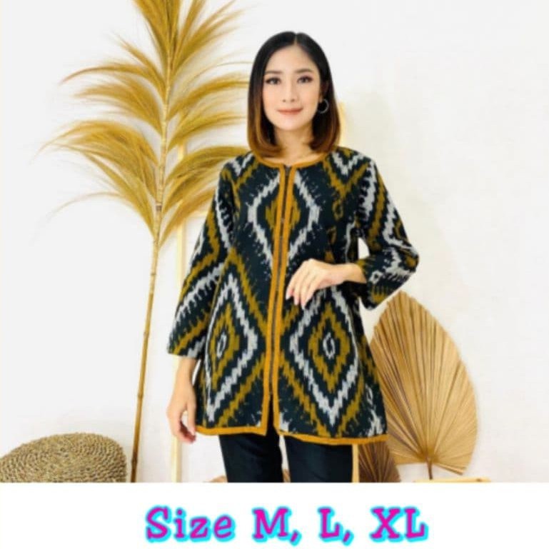 Flash Sale Benang Raja  Atasan Tenun Batik Wanita Lengan Panjang Ukuran M L Xl 9jRRJWHE1LA7w
