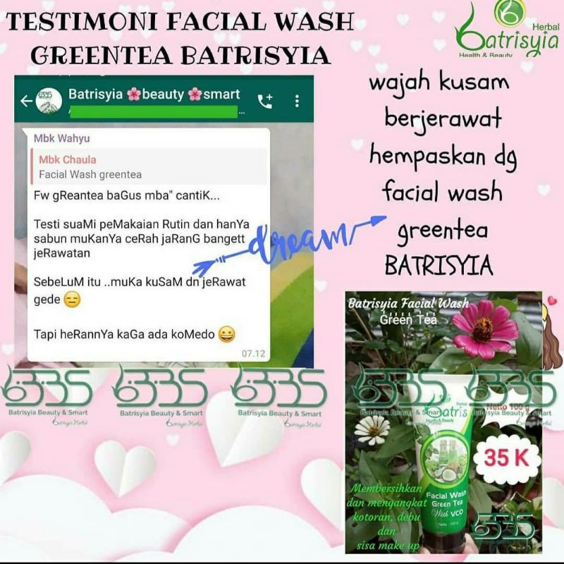 (BISA COD) FACIAL WASH GREENTEA BATRISYIA / FACIAL WASH UNTUK JERAWAT