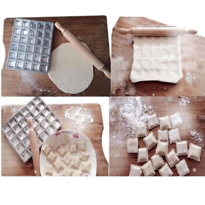 Cetakan Adonan Pangsit / Ravioli DIY Bahan Aluminium Alloy Kualitas