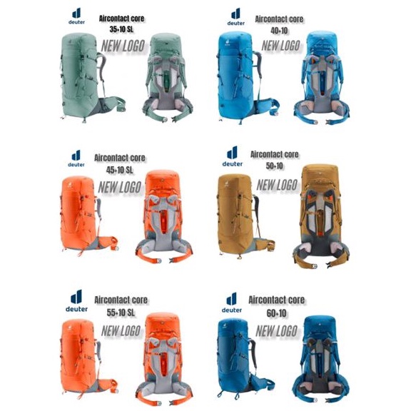 TENDAKI •Tas Deuter Aircontact Core 40+10 | 45+10SL | 60+10 | 70+10 Trekking Backpack