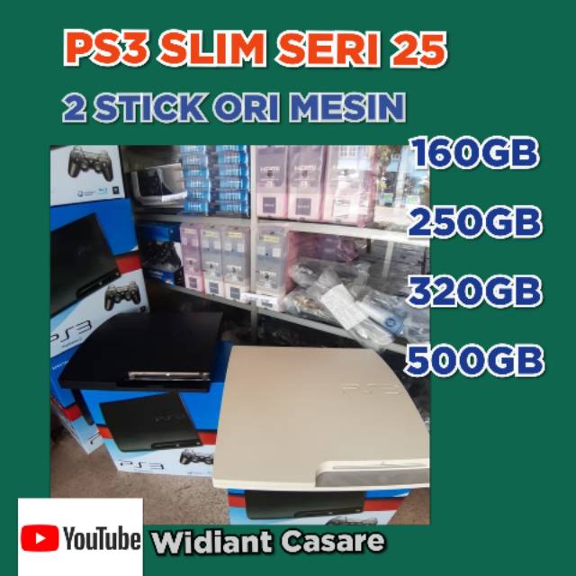 PS3 SLIM SERI 25CFW 2STICK ORI MESIN Segel Void Asli