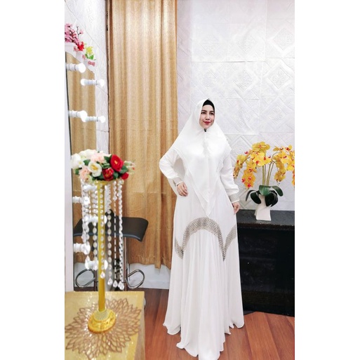 Khazanah Series Ori by Fatimah Syar’i / Gamis Pesta Mewah / Gamis Set Syar’i / Gamis Polos / Baju Syari Terbaru / Fashion Muslimah Branded-3