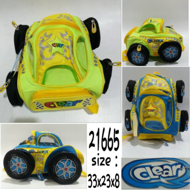 Tas clear 21665 tas karakter mobil lucu tas anak pria