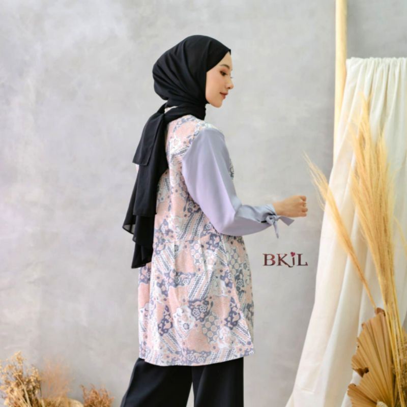 Baju Batik Wanita Modern Atasan Blouse Batik Kerja Kantor Wanita