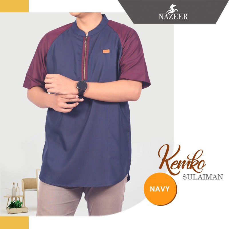 NAZEER Kemeja Koko Pria Modern Casual Kemko SULAIMAN