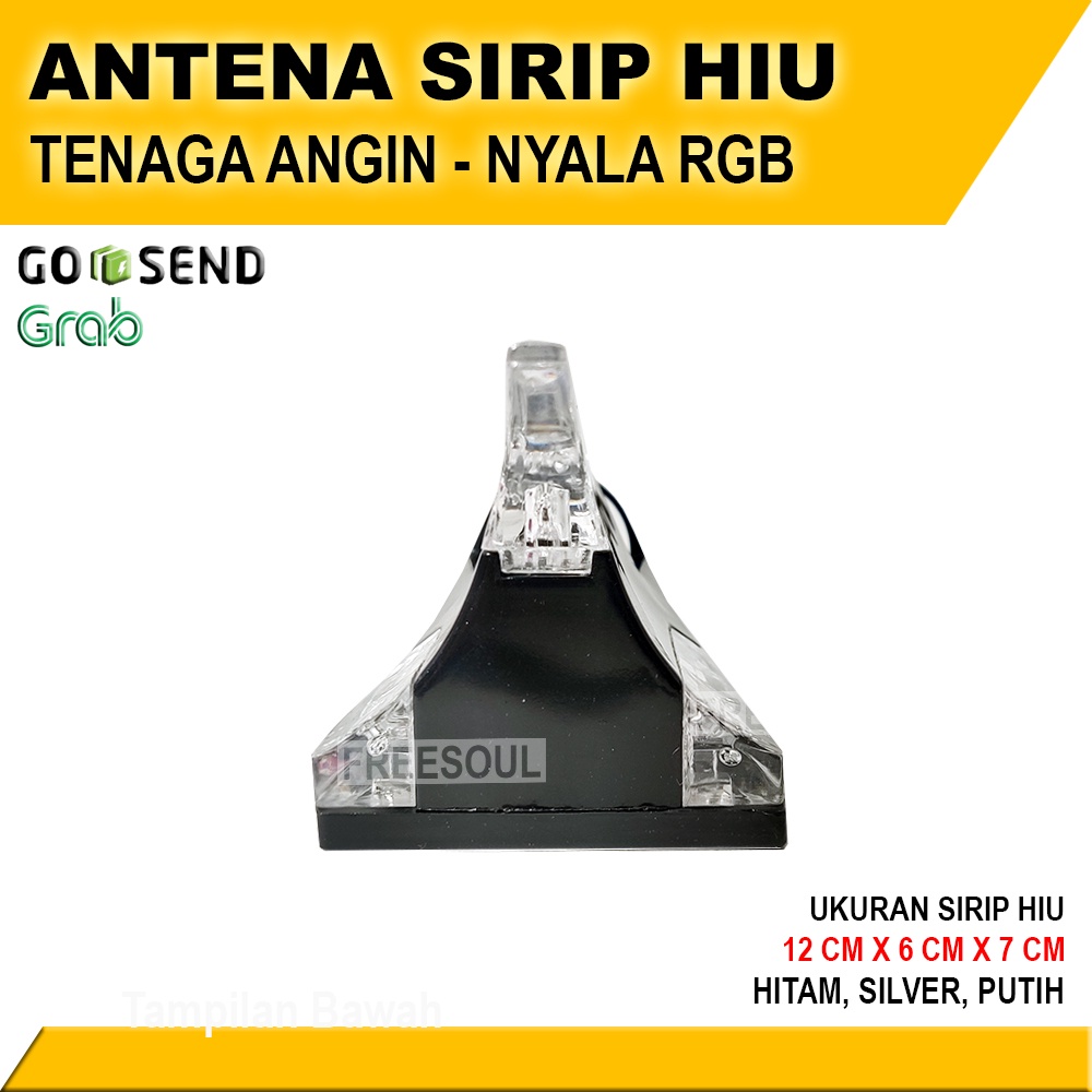 Sirip Hiu LED RGB TENAGA ANGIN Mobil - Antena Sirip Hiu - Nyala Belakang