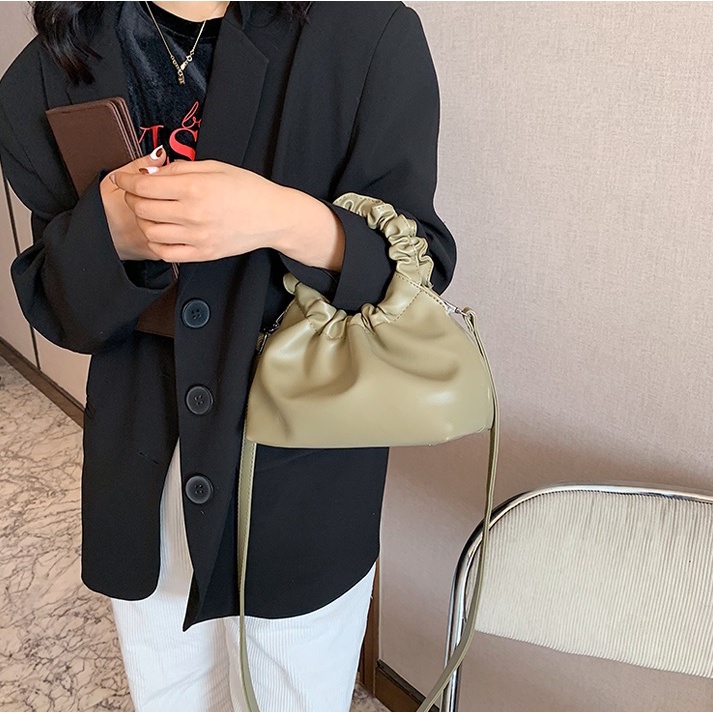BJ81793 - BLACK/GREEN/KHAKI/WHITE - TAS SERUT KERUT UNIK BEST SELLER IMPORT TAS WANITA FASHION IMPORT MODIS ELEGAN TERMURAH TERLARIS TERBARU BAGSTORE JAKARTA TAS BATAM GT1793
