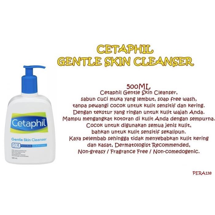 PERA138 SABUN CETAPHIL GENTLE SKIN CLEANSER 500ML exp bln 9 2024