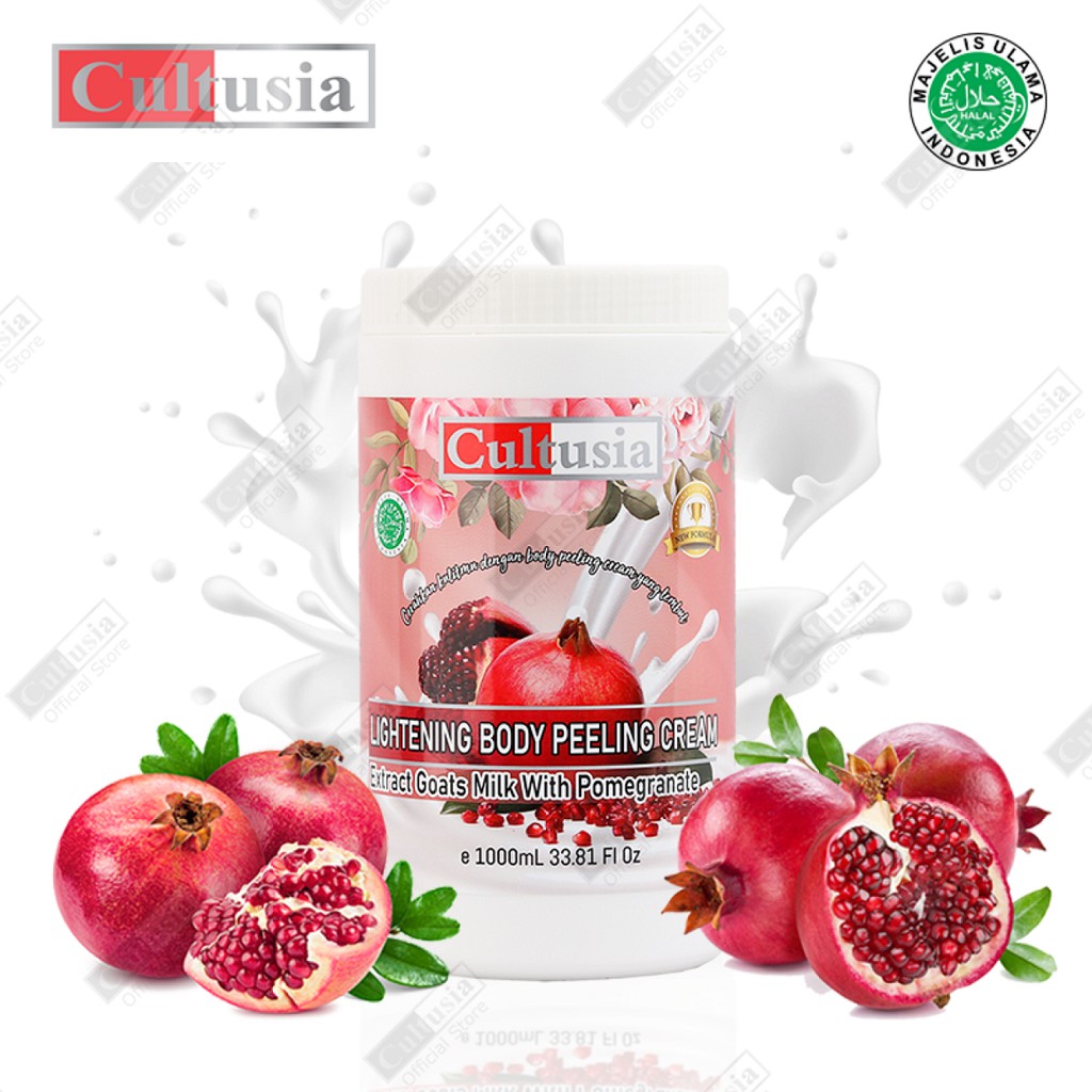 CULTUSIA Lulur Goats Goat Milk & Pomegranate Skin Exfoliant 1kg 1000ml