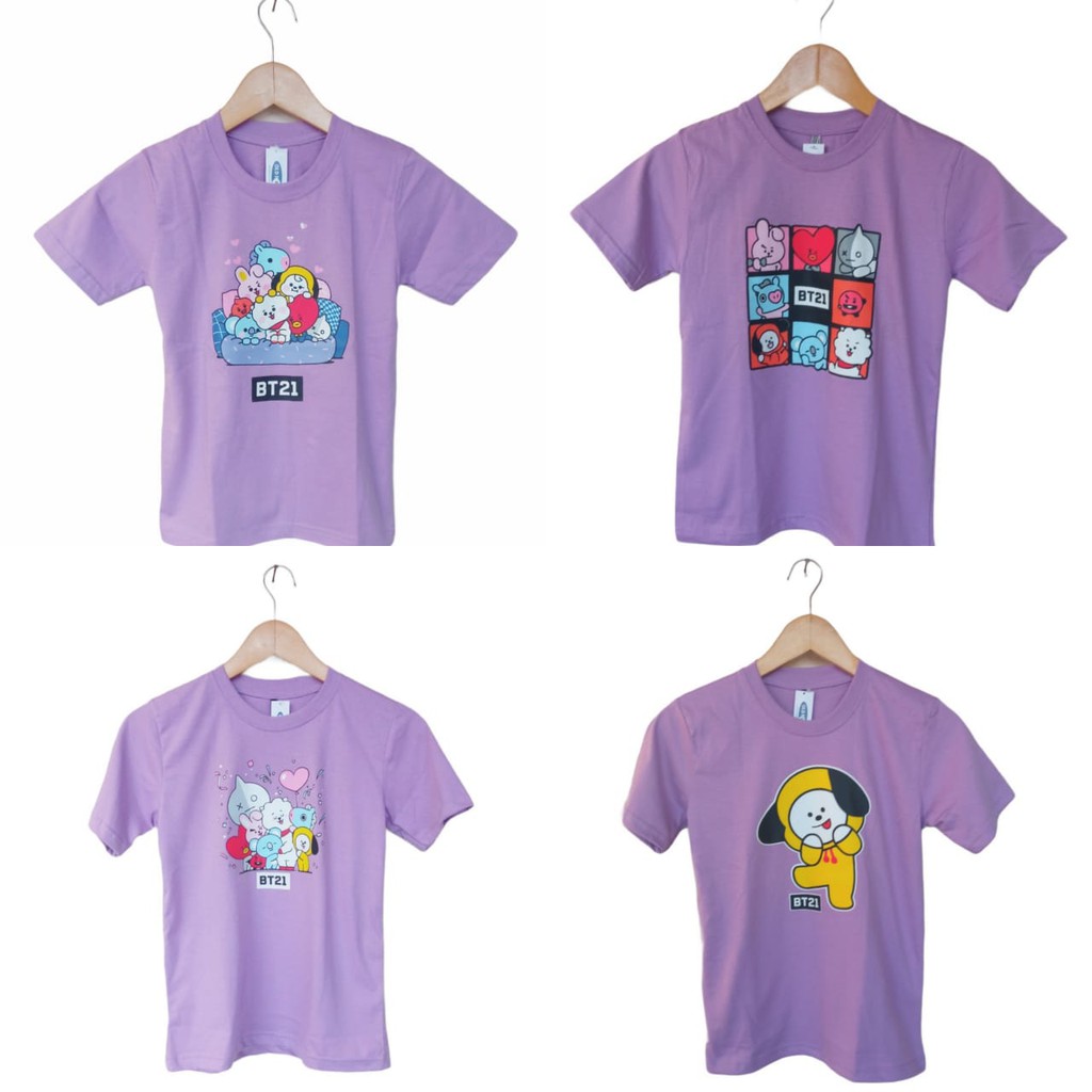 Baju Anak BTS Kaos Anak BTS Lilac  Baju BTS Anak 5-10 Tahun