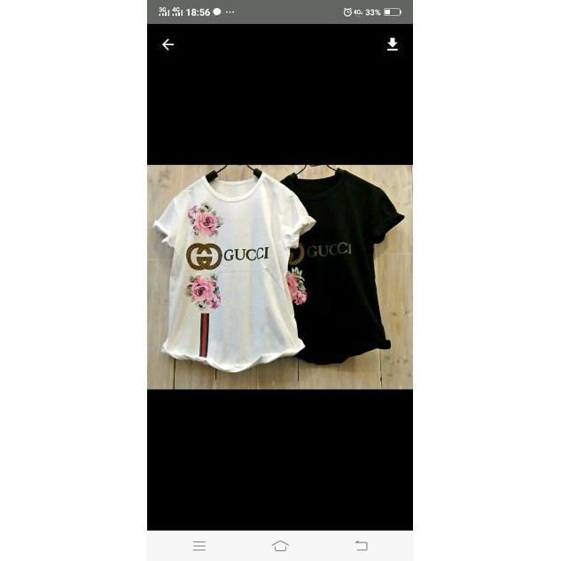 kaos gucci hitam putih