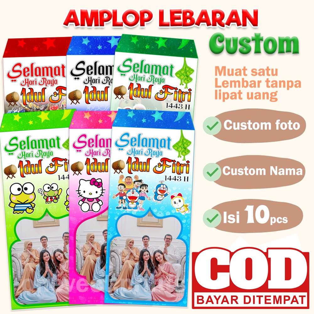 amplop lebaran custom pakai foto dan nama