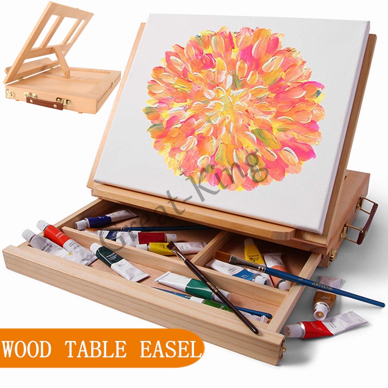 

Portable Artist Wood Easels Multi-function Sketching Painting Box Adjustable