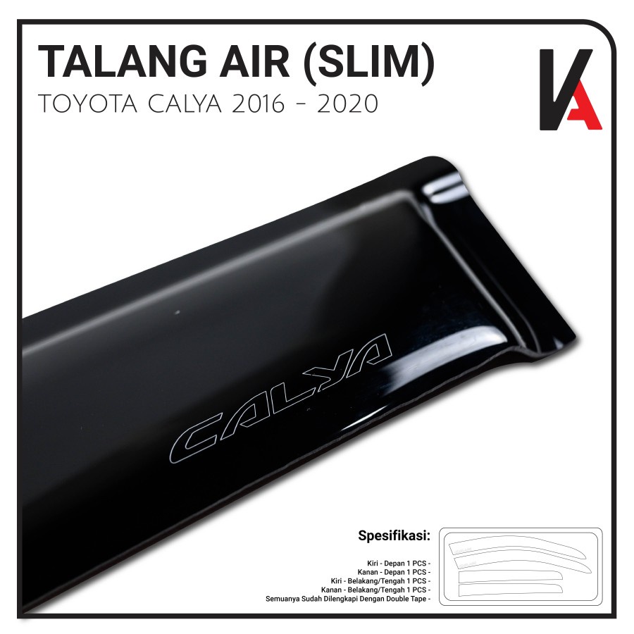 Talang Air Pintu Mobil Toyota Calya 2016 – 2021 Model Slim 4 Pintu