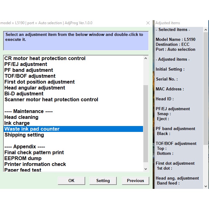 Software Resetter Epson L5190 + Video Cara Aktivasi Dan Reset Printer