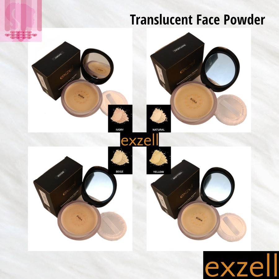 Exzell Bedak Tabur Translucent Face Powder Resmi BPOM