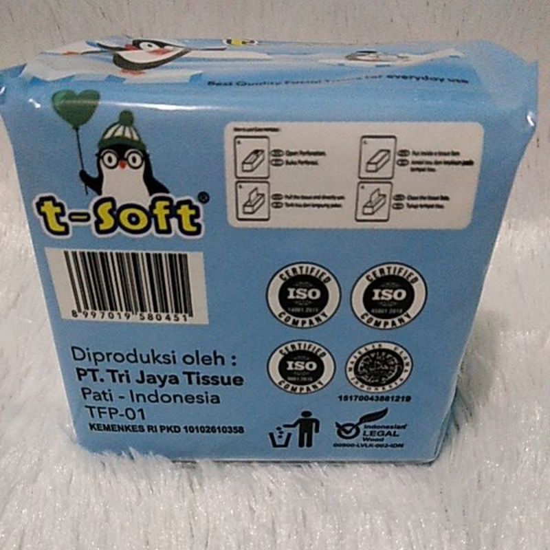 ⭐BAGUS⭐ T-SOFT TISSUE WAJAH | Facial Tisu Softpack 250s / Pop Up 180s / Pocket 6 in 1 tsoft T-Soft Facial Tissue 250 lembar-6