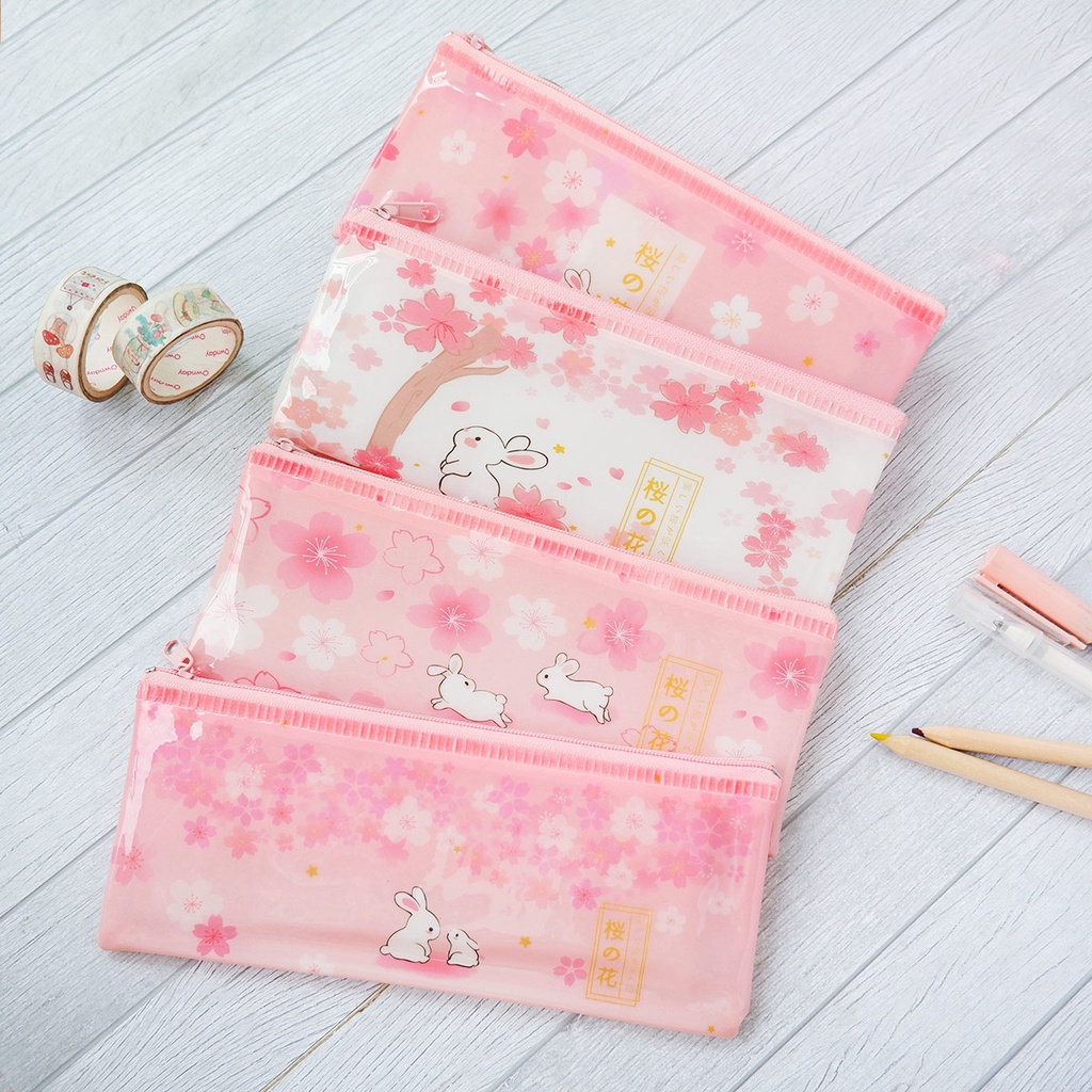 

Panmomo Sakura Bunny Plastic Pencil Case - Tempat Pensil / Kotak Pensil