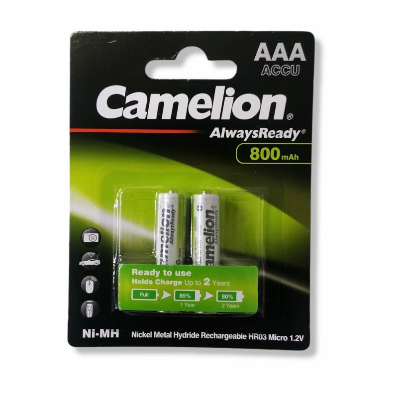 Camelion Baterai AAA Rechargeable 800mAh AlwaysReady 2pcs