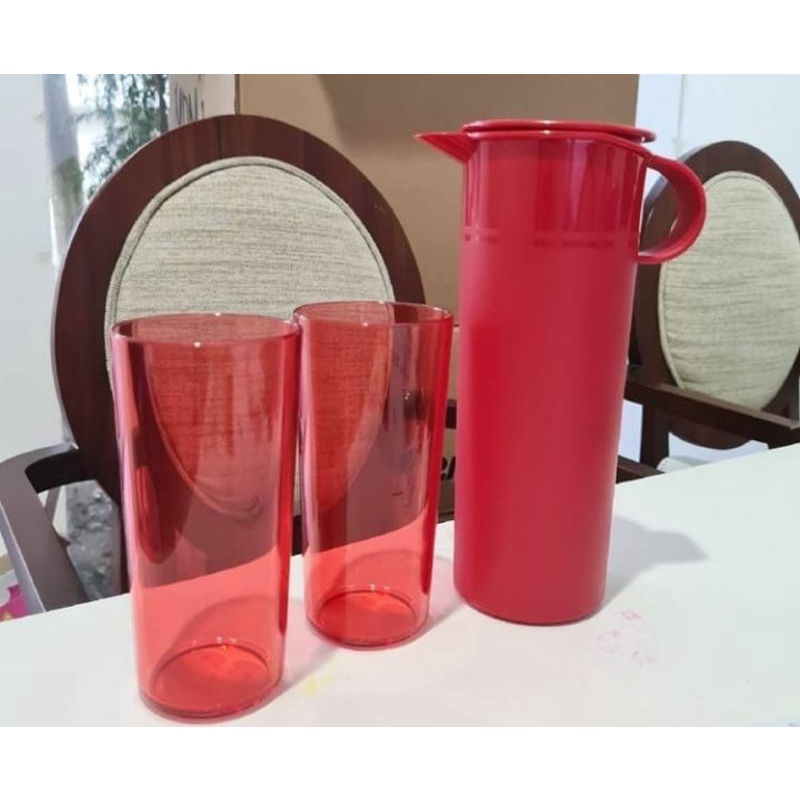 Lucky red pitcher/lucky red pitcher 1L/Tupperware merah/pitcher Tupperware/pitcher merah/teko merah/