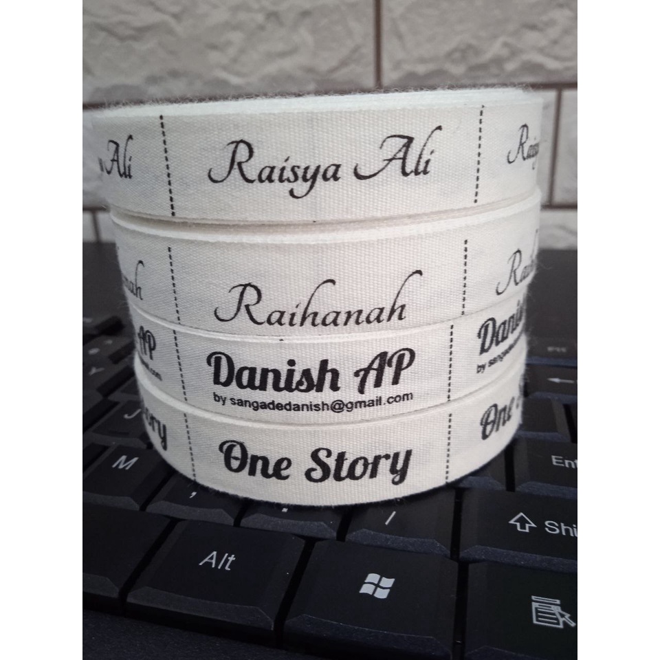 

label baju custom sablon free desain/label katun 1,5 cm