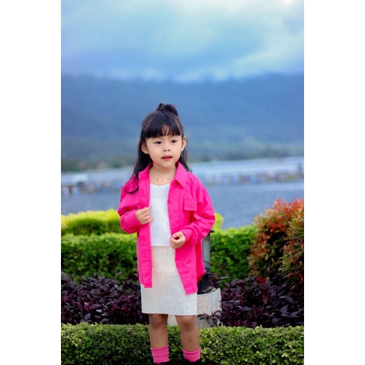 Oversize Kids by Keenanthi / Kemeja Oversize Anak / Kemeja Fuschia Anak