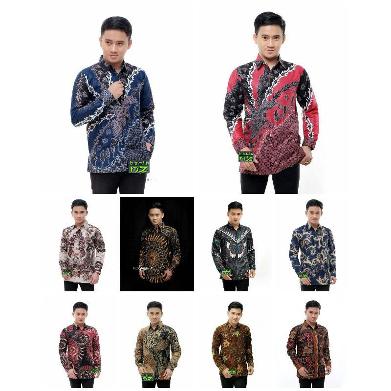 KEMEJA BATIK PRIA LENGAN PANJANG MURAH SIZE M L XL XXL  BSWART BatiK HRB026 Kenongo Hem Panjang Padi