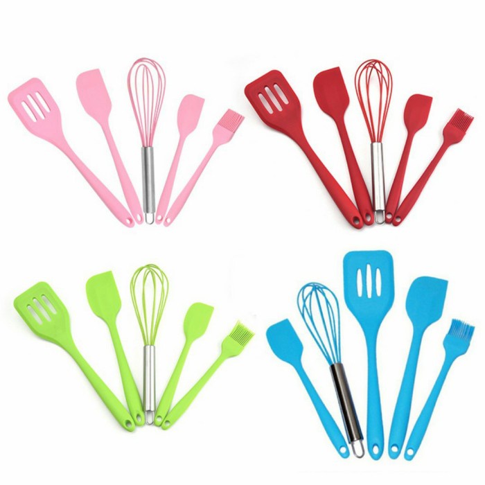 Spatula Silikon Tahan Panas Set Baking 5in1 Sutil Kuas Whisk BT1