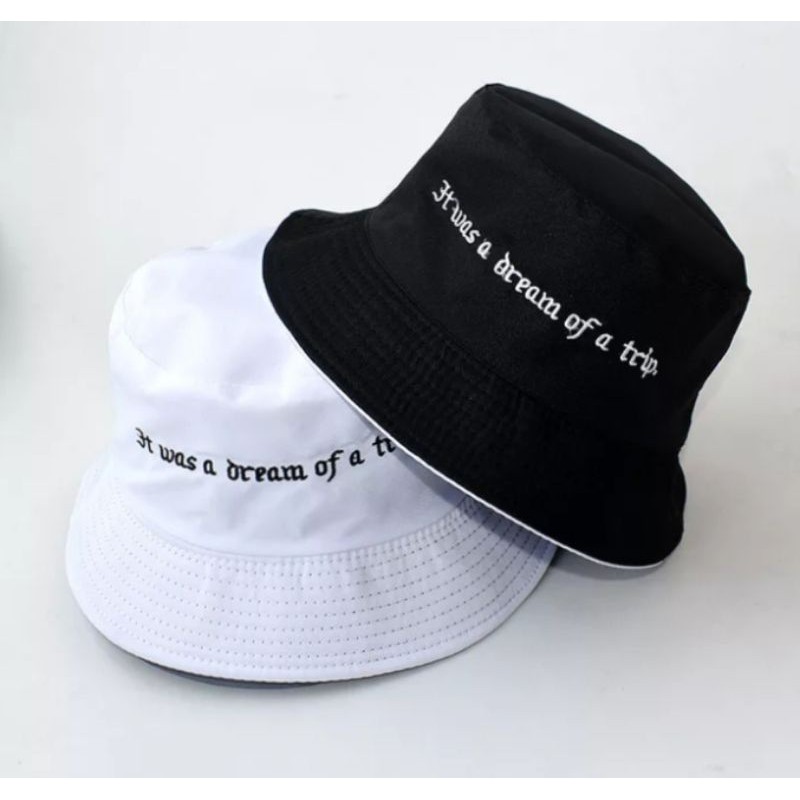 topi bucket hat pria dan wanita bolak balik bervariasi bordil bolak balik luar dalam 100% premium